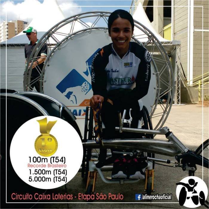 Paratleta Aline Rocha é ouro e conquista novo recorde em São Paulo