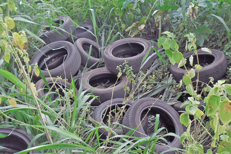 Destinação correta de pneus e resíduos de borracha
