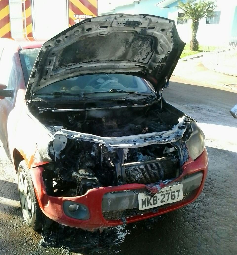 Pane elétrica provoca incêndio em veículo