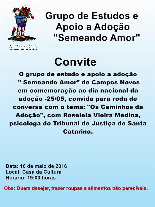 Grupo de adoção promove roda de conversa