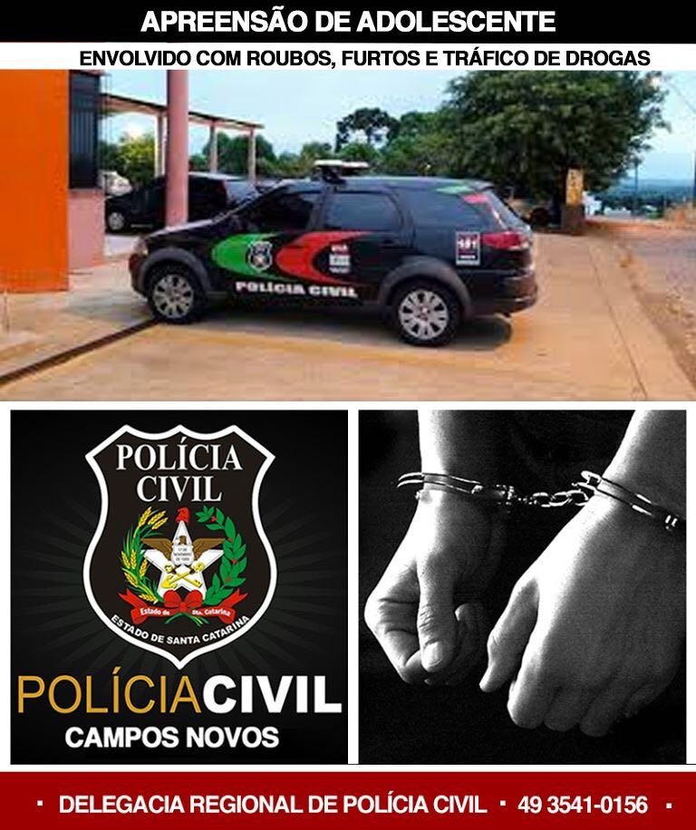 Adolescente foragido é apreendido pela Polícia Civil