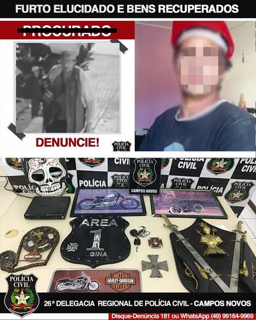 Polícia Civil elucida furto e recupera bens