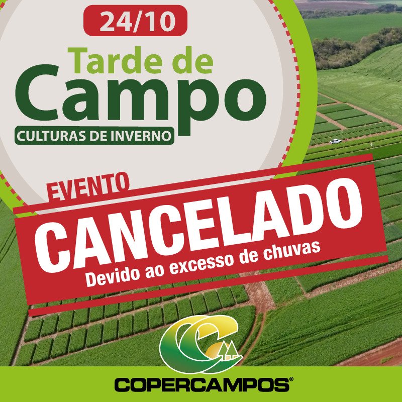 Copercampos cancela Tarde de Campo – Culturas de Inverno