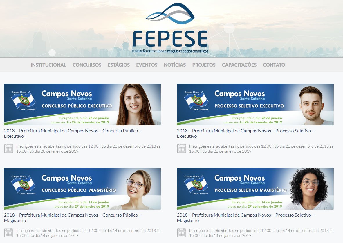 Fepese divulga números preliminares do Concurso Público de Campos Novos