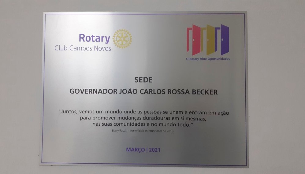 Rotary Club Campos Novos presta homenagem a João Carlos Rossa Becker (In memorian)