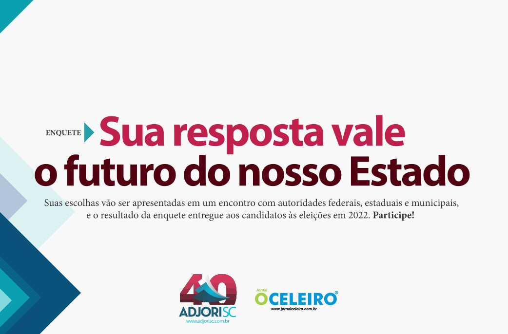 Adjori-SC lança enquete ‘Sua resposta vale o futuro do nosso estado’