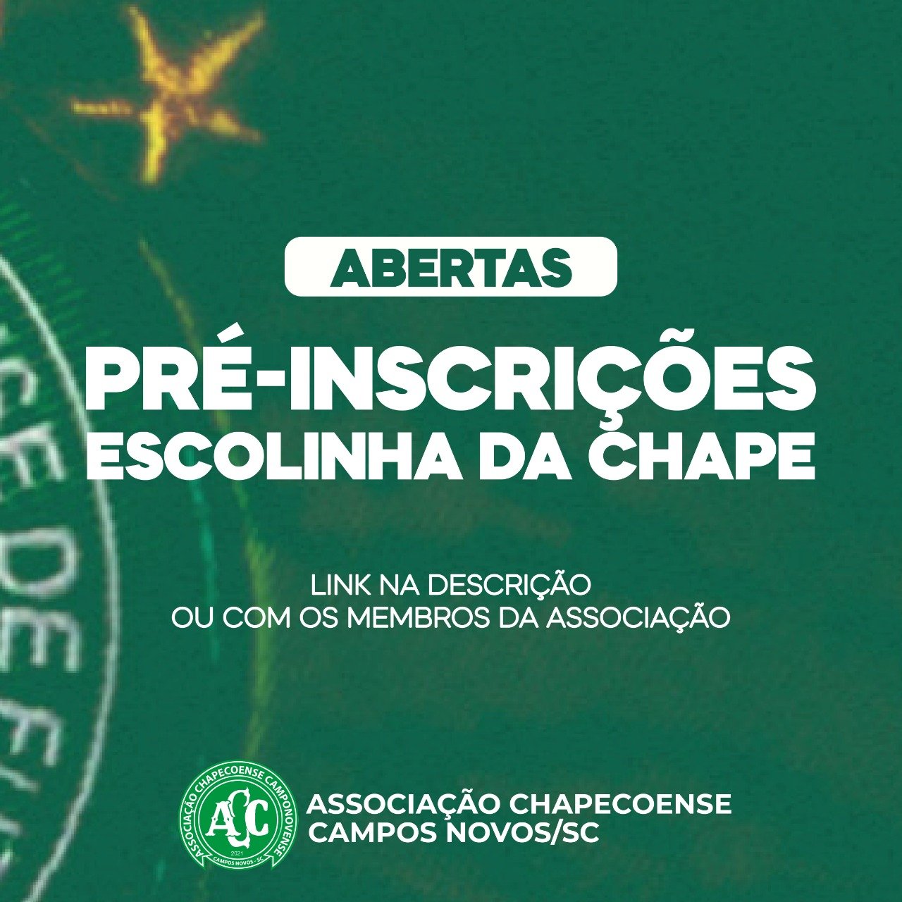 Escolinha da Chape em Campos Novos está com inscrições abertas