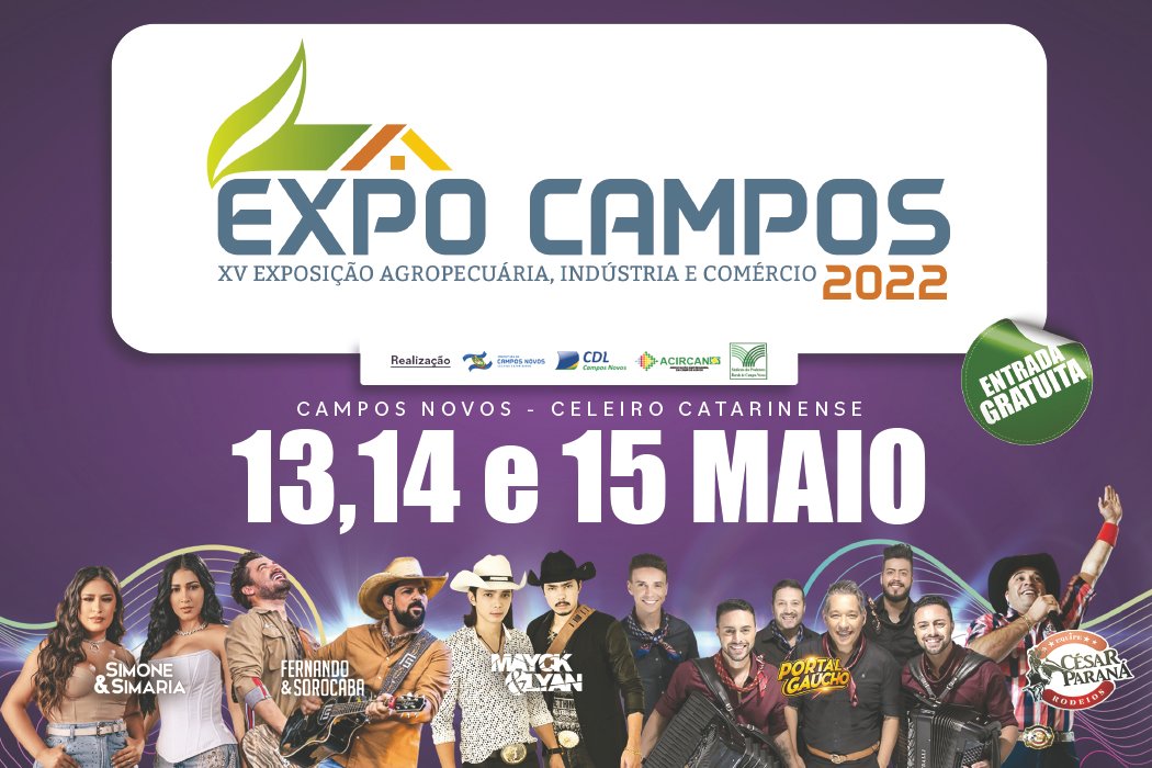 CCO comercializa áreas nobres para os shows na ExpoCampos