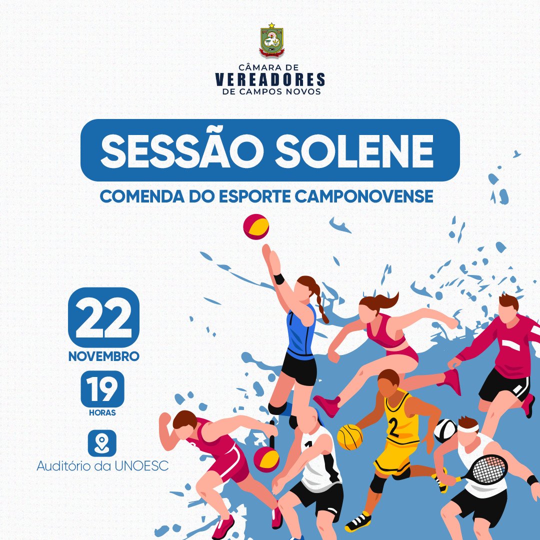 Câmara realiza Sessão Solene na próxima terça-feira (22)
