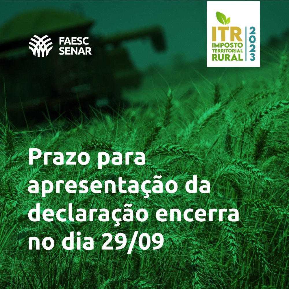 ATENÇÃO PRODUTORES RURAIS Fique atento ao pagamento do ITR