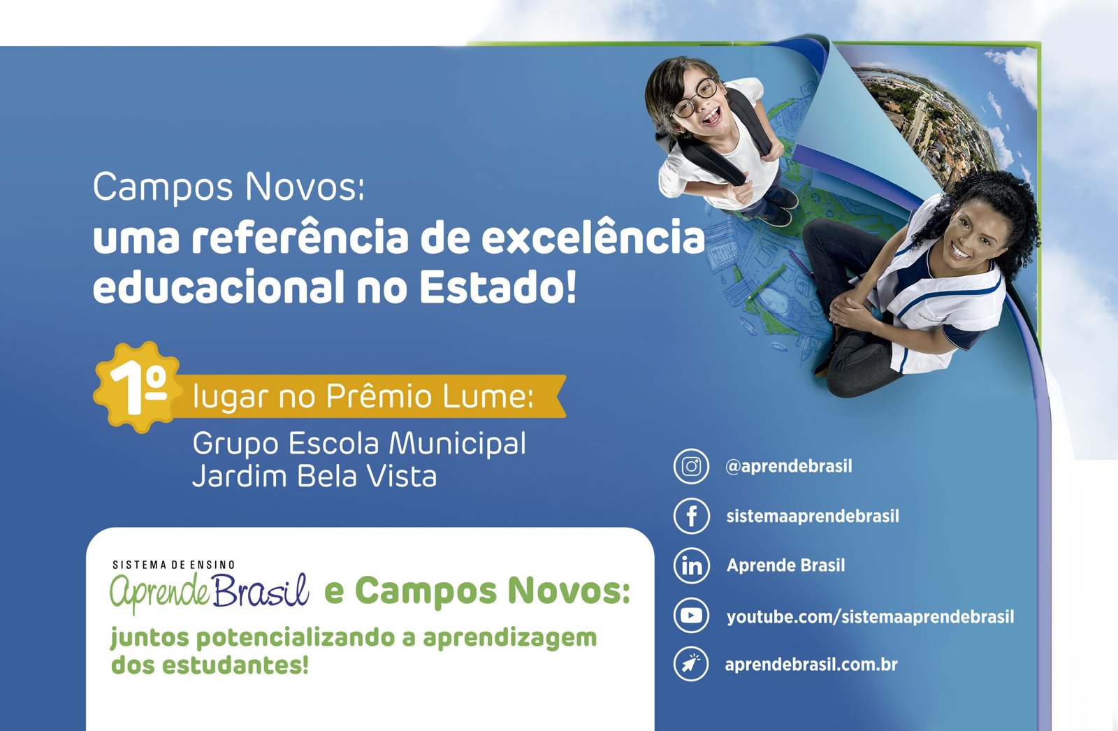 Escola municipal de Campos Novos é premiada como referência em Educação