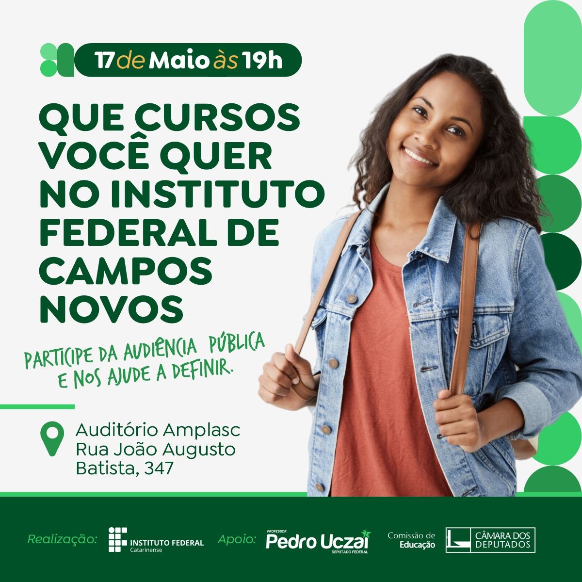 Audiência Pública discutirá a escolha de cursos do Instituto Federal de Campos Novos