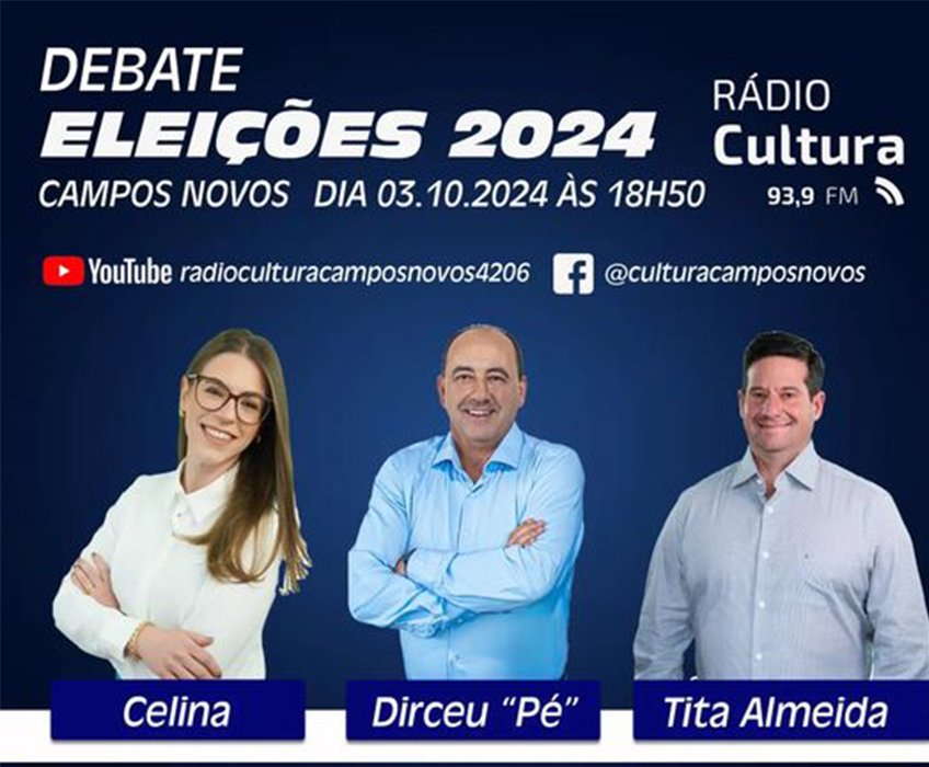 Rádio Cultura promove DEBATE dia 03/10
