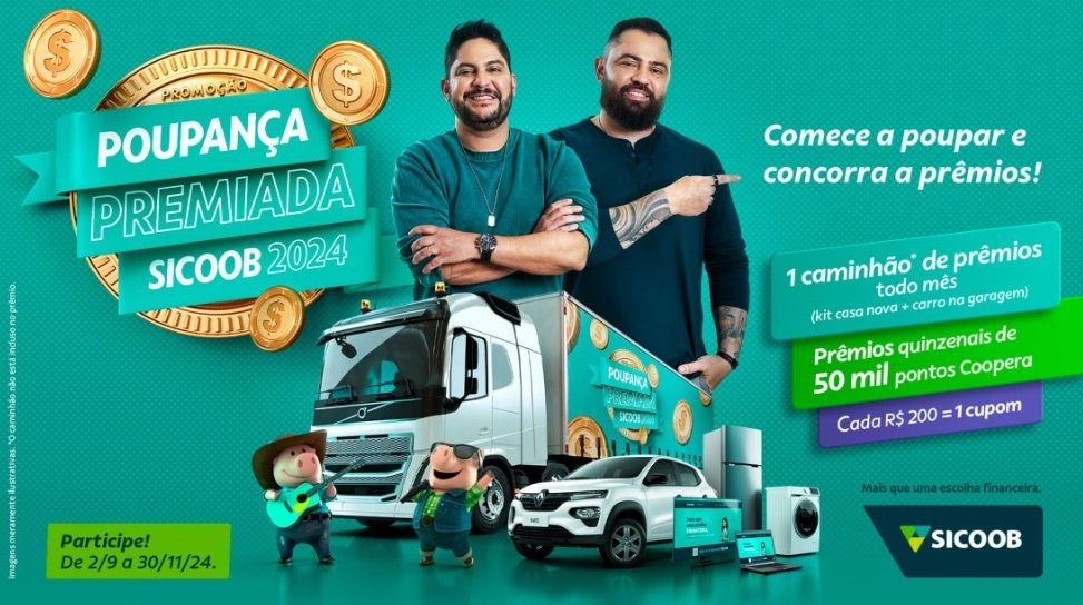 Sicoob inicia campanha que premiará seus poupadores