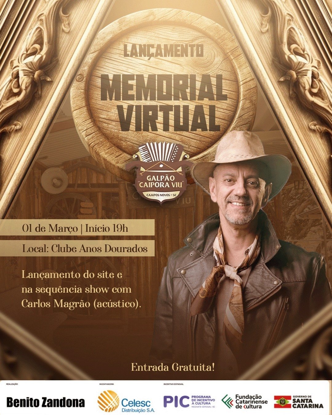 Memorial Virtual do Galpão Caipora Viu será lançado em 1º de março em Campos Novos