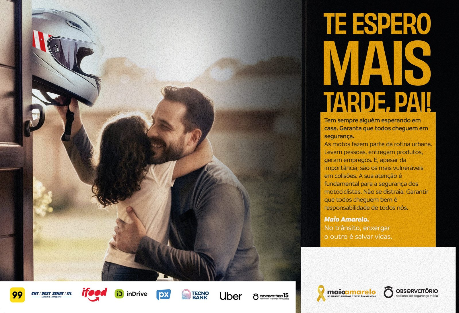 Tema do Maio Amarelo 2026 é: No trânsito, enxergar o outro é salvar vidas.”
