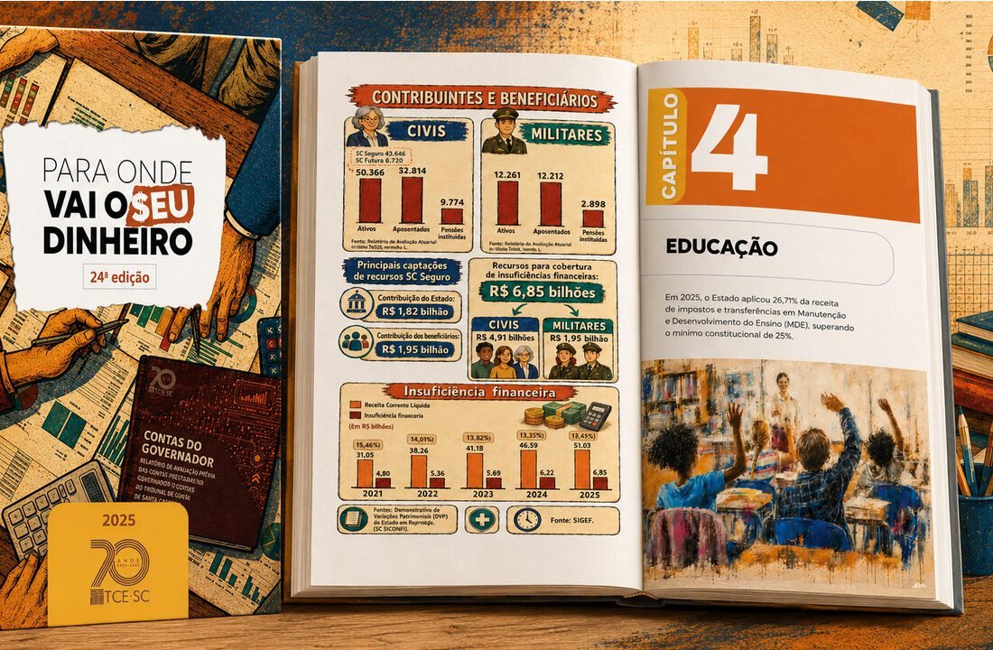 Publicação que apresenta, em linguagem simples e acessível, os principais resultados da análise das contas do Governo do Estado referentes ao exercício de 2025