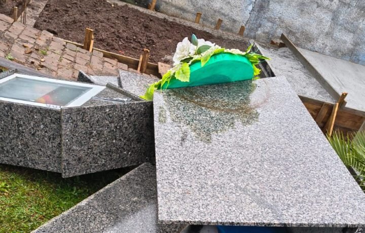 Cemitério Dom Daniel Hostin volta a ser alvo de vandalismo e furtos